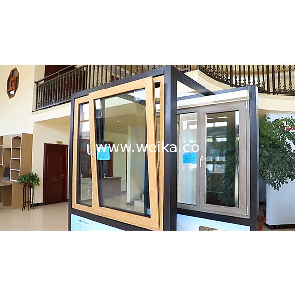 ODM Casement alluminio Tilt And Turn Windows colore legno