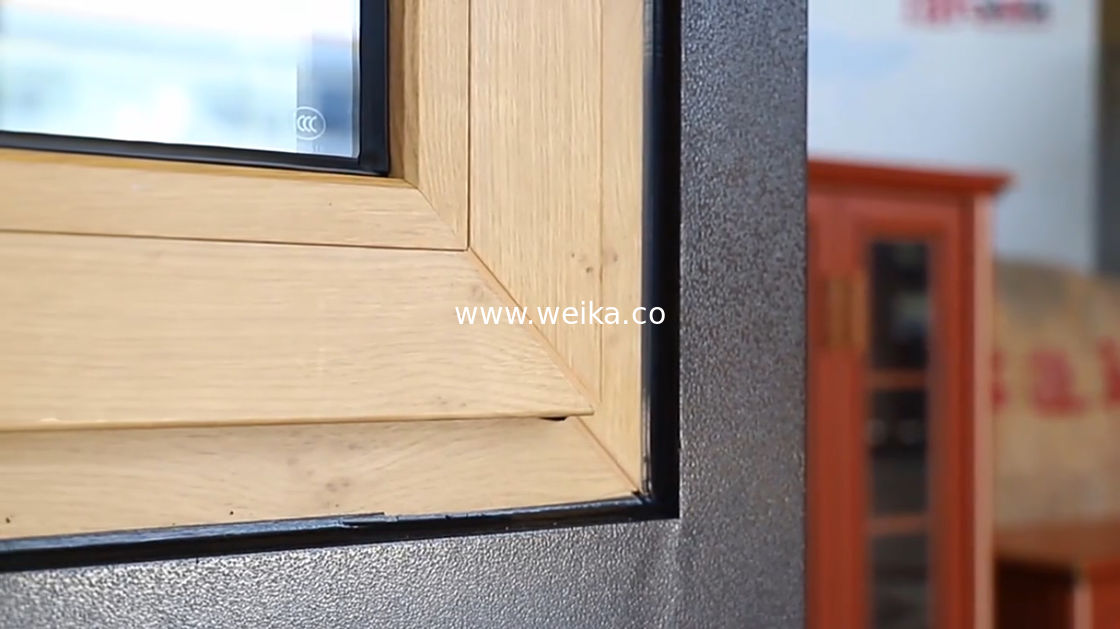 ODM Casement alluminio Tilt And Turn Windows colore legno