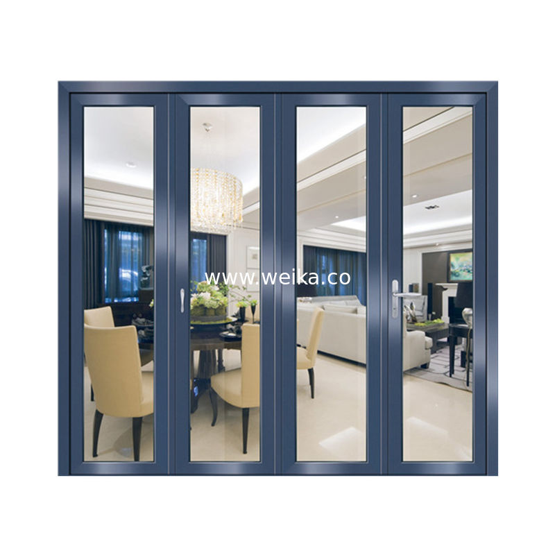 Porte di vetro pieghevoli UPVC PVC 3 pannelli porte bi pieghevoli rivestimento di elettroforesi
