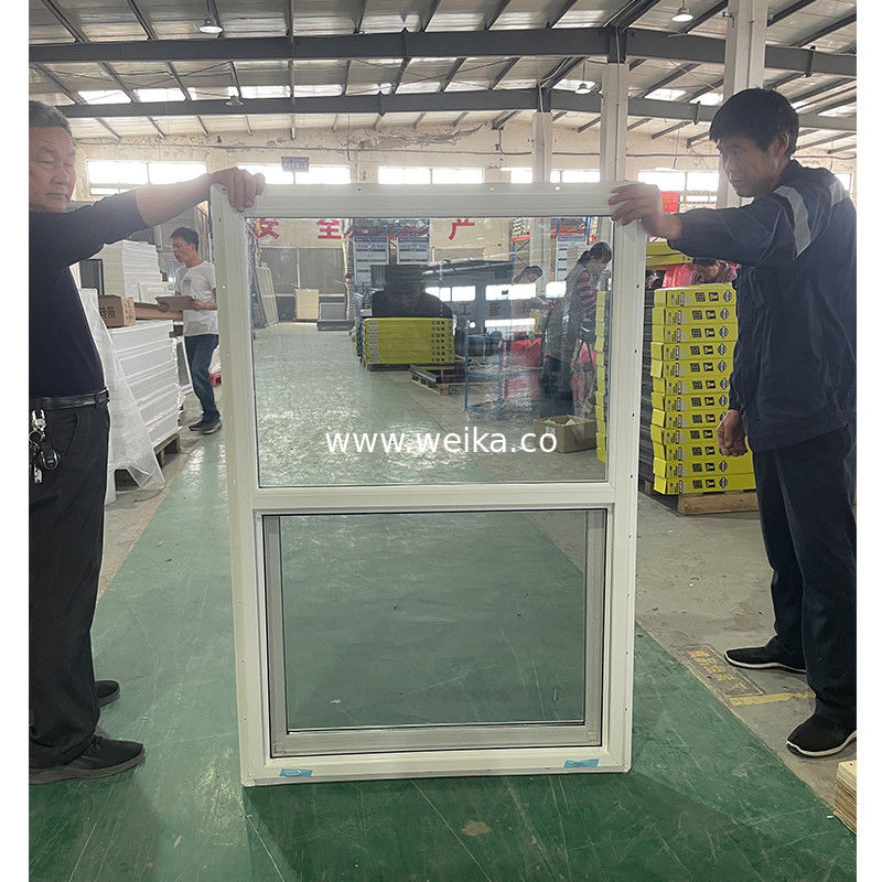 Dimensioni personalizzate UV resistente Verticale Scorrevole UPVC Single Hang Window Con Fly Screen