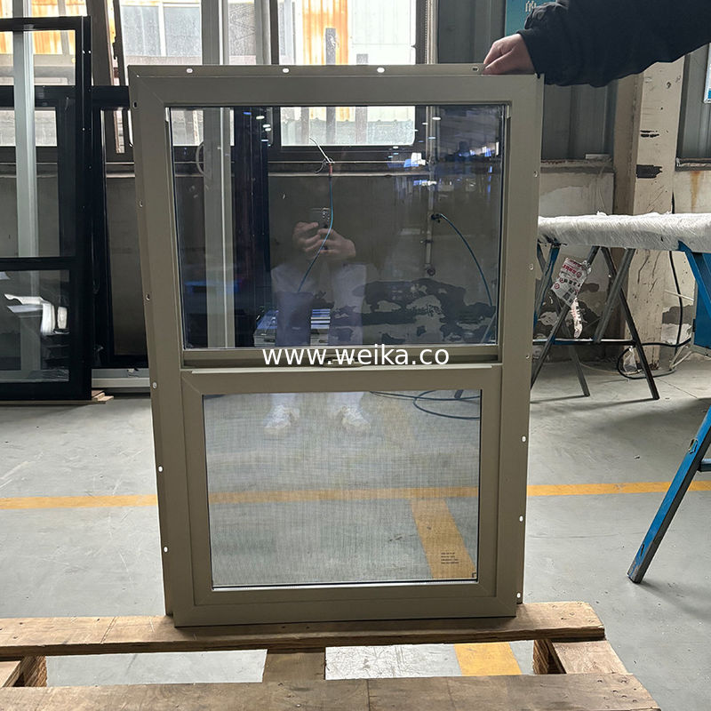 Hardware durevole e profili di estrusione Energia UPVC vinile finestre a sospensione singola per case residenziali