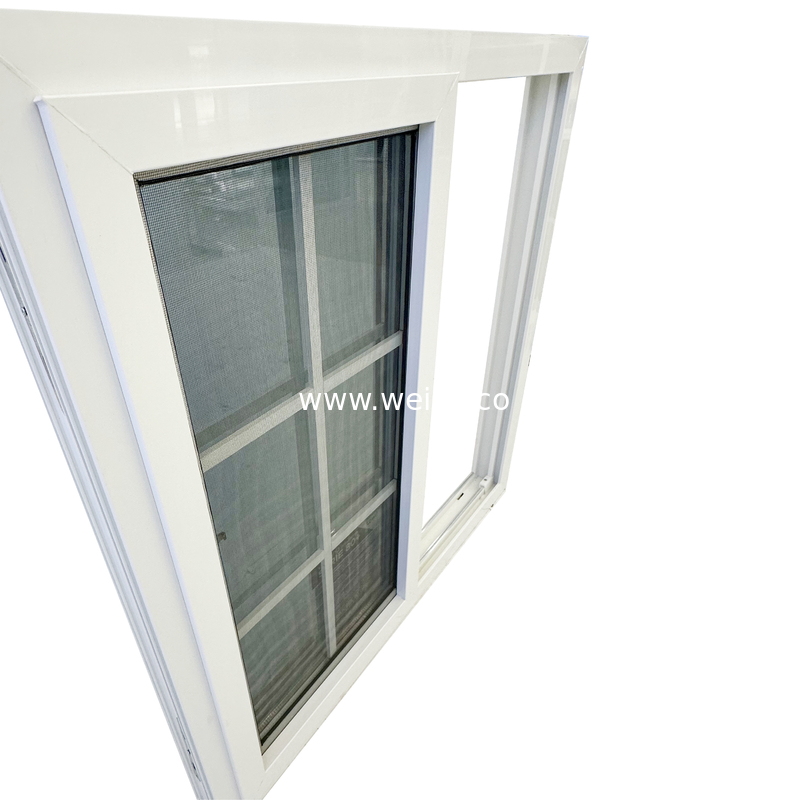 Finestre scorrevoli in PVC-U convenzionali di sicurezza Finestre scorrevoli in PVC-U ultra-lisce da 80 mm con zanzariera in fibra di vetro