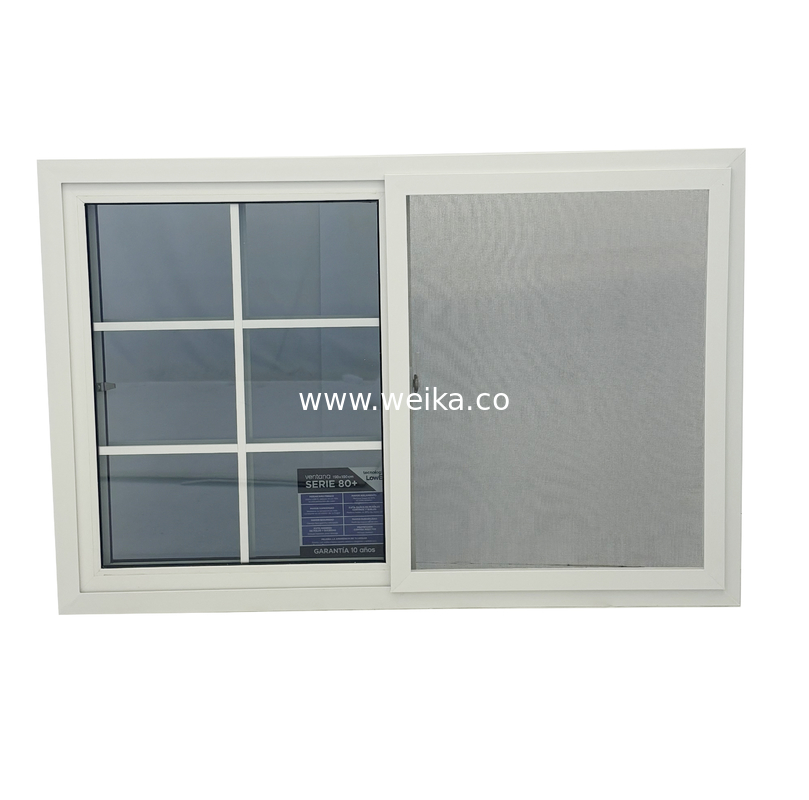 14 anni di esperienza nella produzione di eleganti finestre scorrevoli doppie in PVC-U da 80 mm con design del canale di drenaggio