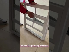 WEIKA Serie 64 NFRC Vinyl UPVC Finestra Single Hang con griglie e pinne a chiodi