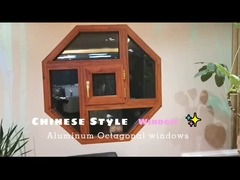 WEIKA Nuovo design di forma artistica Legno di alluminio Legno di legno Ottagonale Finestra fissa