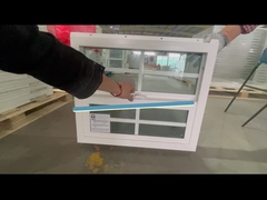 Disegno di griglia a finestra a doppia appesa in UPVC bianco con schermo anti-insetti